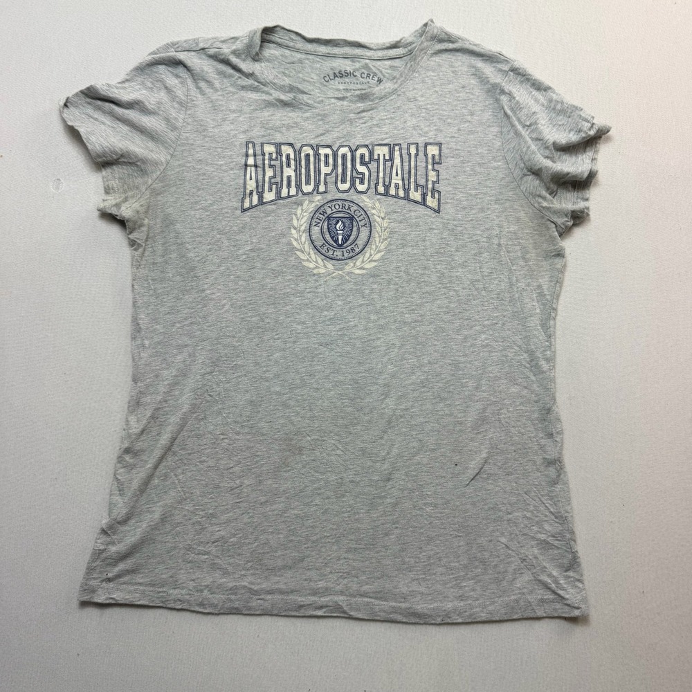 Aeropostale T-Shirt Mens Extra Large Gray Good Classic Crew NYC Graphic
